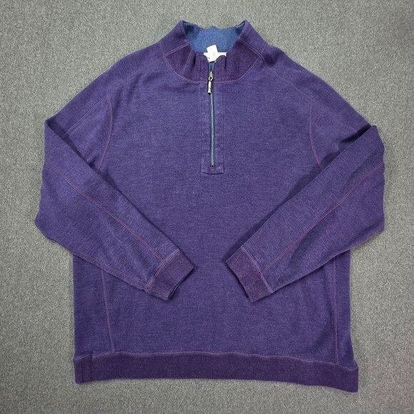 Tommy Bahama Mens 1/4 Zip Reversible Sweatshirt Size XXL, 2XL Tencel - Picture 3 of 12